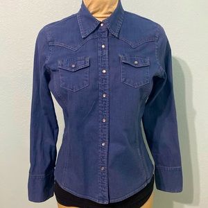 Rafaella Weatern Denim button down shirt size 12